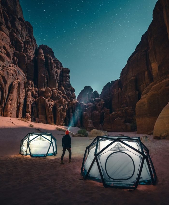 Camping at al ola in Saudi Arabia